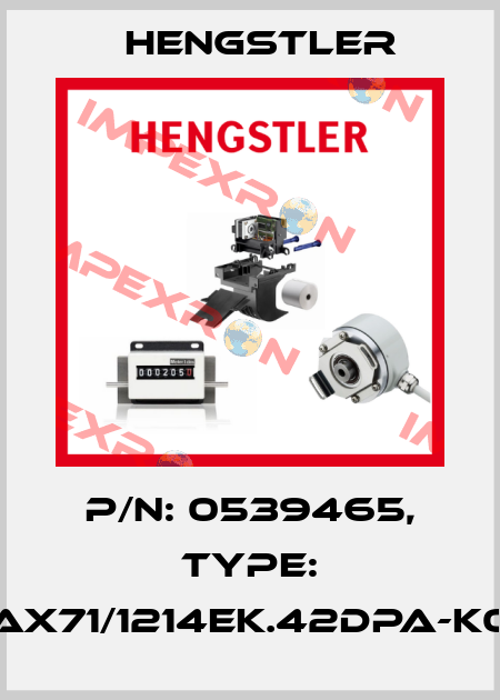 p/n: 0539465, Type: AX71/1214EK.42DPA-K0 Hengstler
