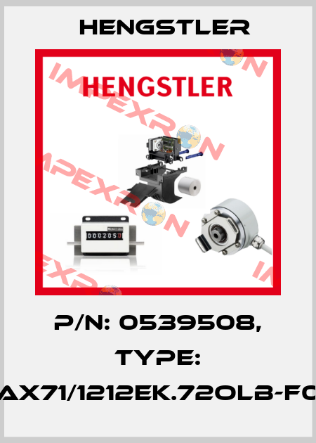 p/n: 0539508, Type: AX71/1212EK.72OLB-F0 Hengstler