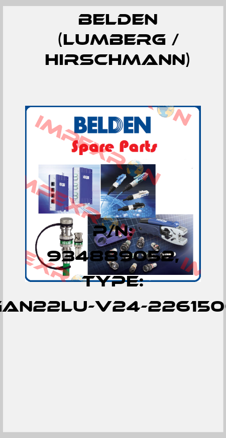 P/N: 934889052, Type: GAN22LU-V24-2261500  Belden (Lumberg / Hirschmann)