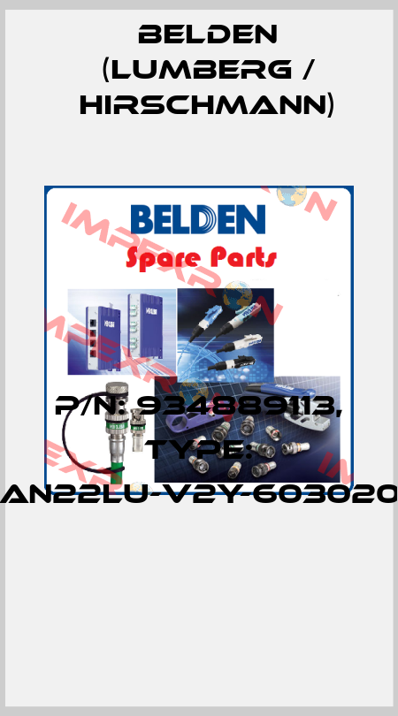 P/N: 934889113, Type: GAN22LU-V2Y-6030200  Belden (Lumberg / Hirschmann)