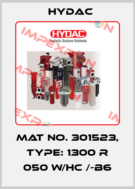 Mat No. 301523, Type: 1300 R 050 W/HC /-B6 Hydac