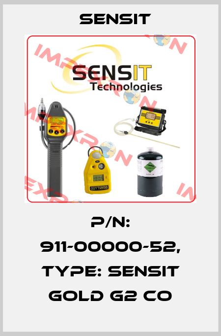P/N: 911-00000-52, Type: Sensit Gold G2 CO Sensit
