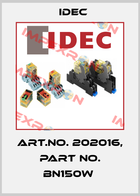 Art.No. 202016, Part No. BN150W  Idec