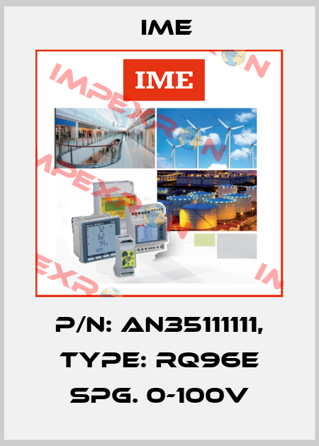P/N: AN35111111, Type: RQ96E Spg. 0-100V Ime