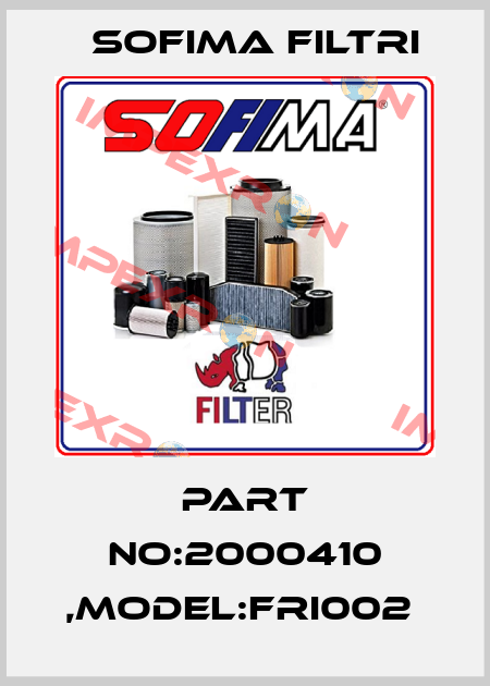 PART NO:2000410 ,MODEL:FRI002  Sofima Filtri
