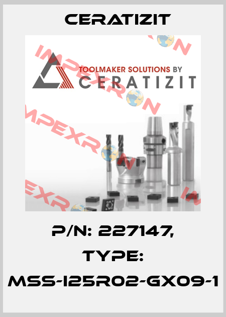 P/N: 227147, Type: MSS-I25R02-GX09-1 Ceratizit