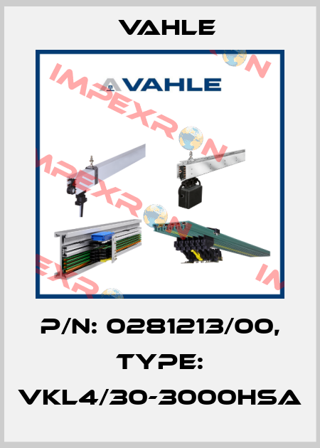 P/n: 0281213/00, Type: VKL4/30-3000HSA Vahle