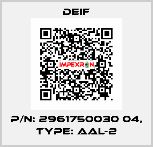 p/n: 2961750030 04, Type: AAL-2 Deif
