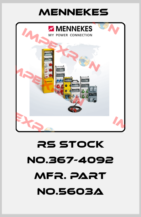 RS Stock No.367-4092 Mfr. Part No.5603A Mennekes