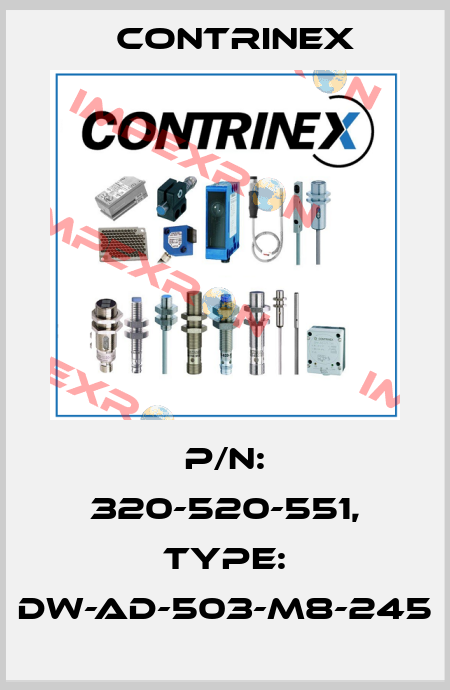 p/n: 320-520-551, Type: DW-AD-503-M8-245 Contrinex
