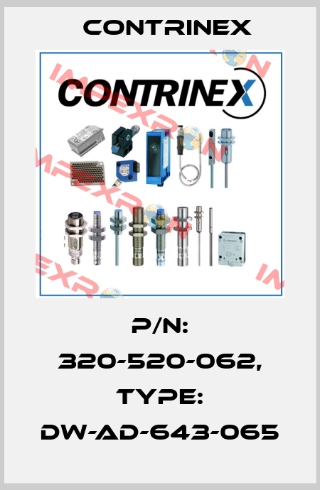p/n: 320-520-062, Type: DW-AD-643-065 Contrinex