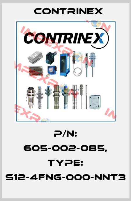 p/n: 605-002-085, Type: S12-4FNG-000-NNT3 Contrinex