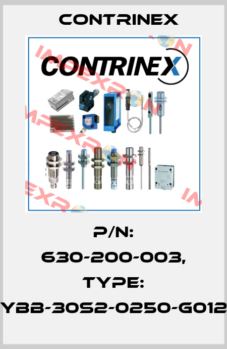 p/n: 630-200-003, Type: YBB-30S2-0250-G012 Contrinex