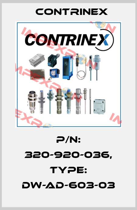 p/n: 320-920-036, Type: DW-AD-603-03 Contrinex
