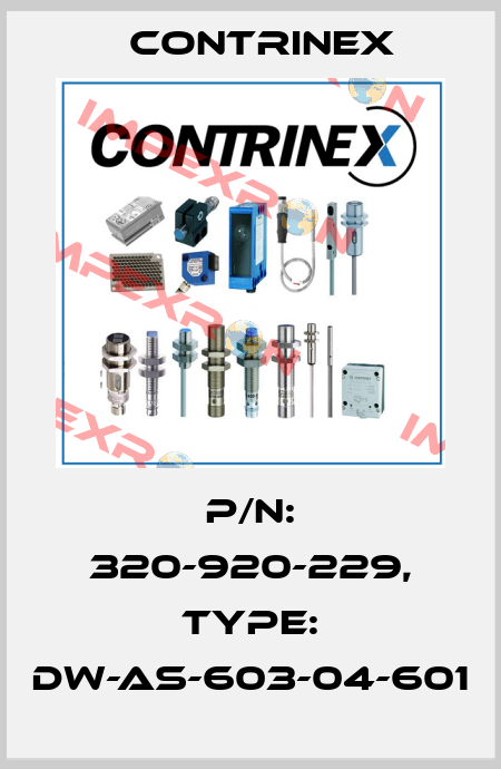 p/n: 320-920-229, Type: DW-AS-603-04-601 Contrinex