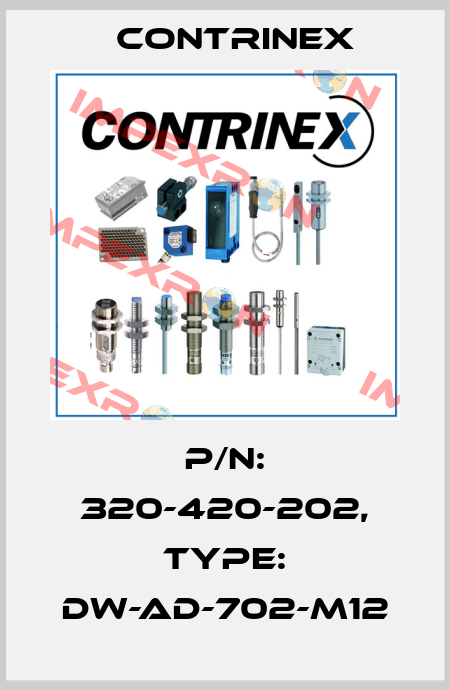 p/n: 320-420-202, Type: DW-AD-702-M12 Contrinex