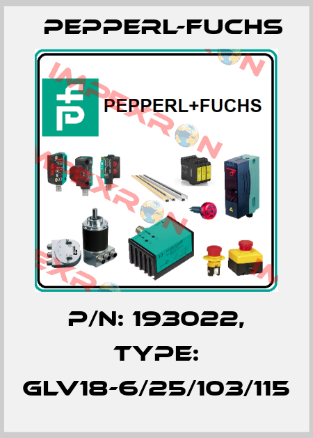 p/n: 193022, Type: GLV18-6/25/103/115 Pepperl-Fuchs