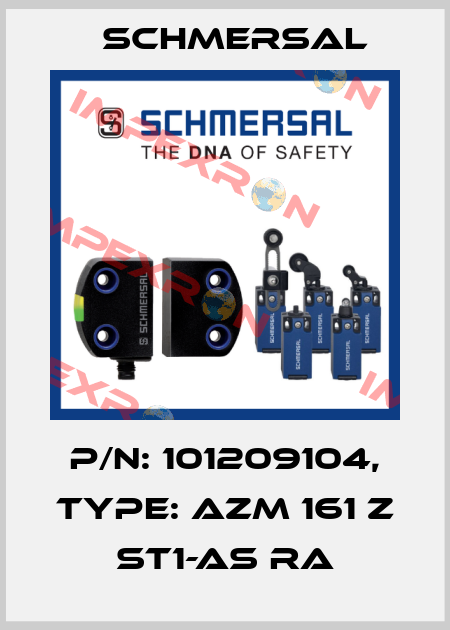 p/n: 101209104, Type: AZM 161 Z ST1-AS RA Schmersal
