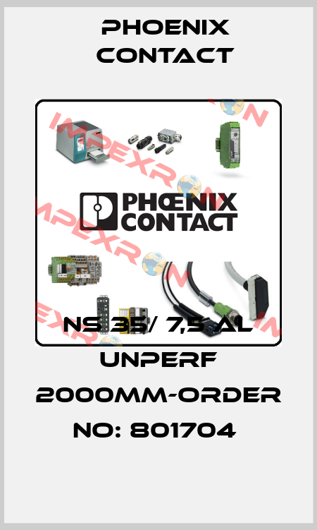NS 35/ 7,5 AL UNPERF 2000MM-ORDER NO: 801704  Phoenix Contact