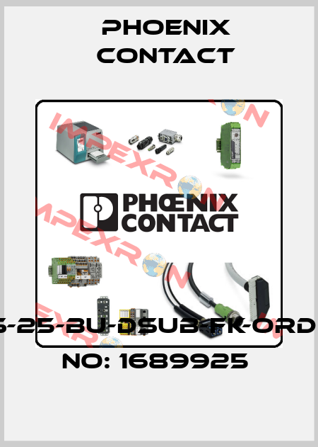 VS-25-BU-DSUB-FK-ORDER NO: 1689925  Phoenix Contact