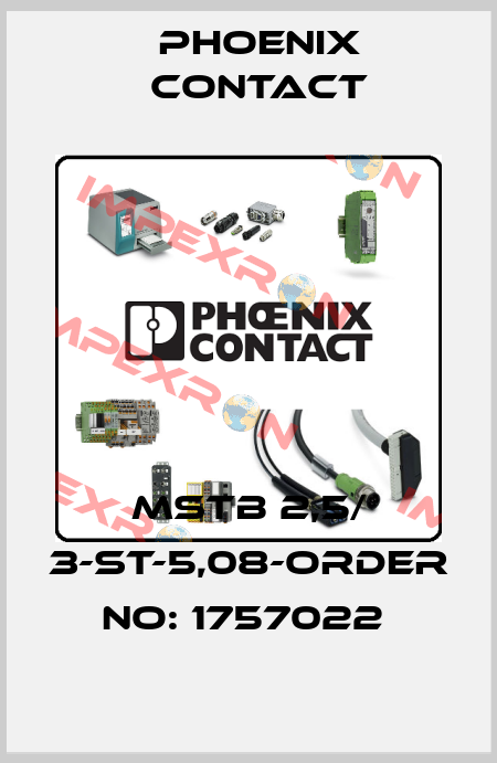 MSTB 2,5/ 3-ST-5,08-ORDER NO: 1757022  Phoenix Contact