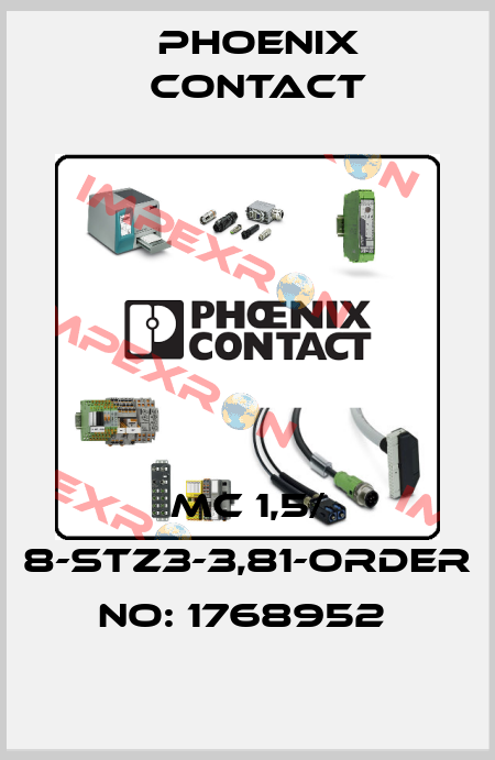MC 1,5/ 8-STZ3-3,81-ORDER NO: 1768952  Phoenix Contact
