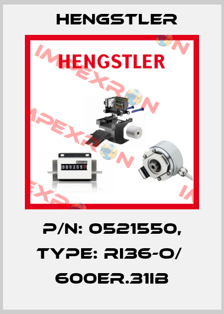 p/n: 0521550, Type: RI36-O/  600ER.31IB Hengstler