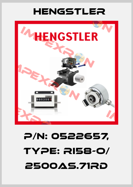p/n: 0522657, Type: RI58-O/ 2500AS.71RD Hengstler