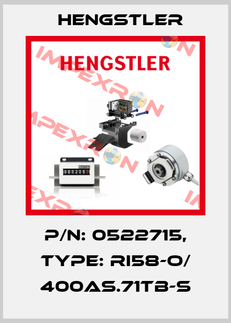 p/n: 0522715, Type: RI58-O/ 400AS.71TB-S Hengstler