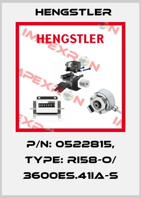 p/n: 0522815, Type: RI58-O/ 3600ES.41IA-S Hengstler