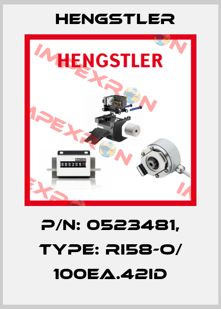 p/n: 0523481, Type: RI58-O/ 100EA.42ID Hengstler