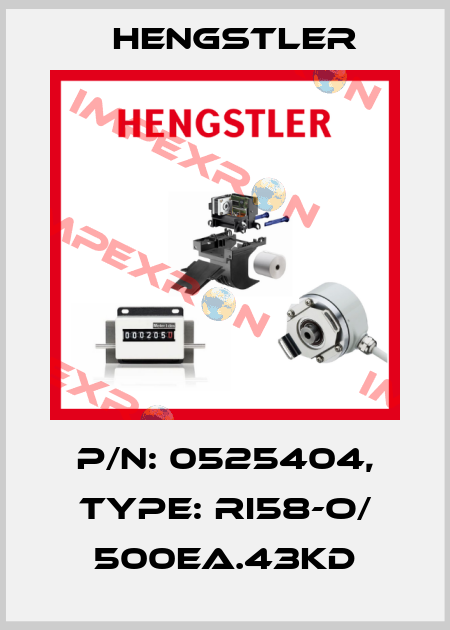 p/n: 0525404, Type: RI58-O/ 500EA.43KD Hengstler
