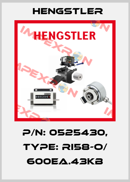 p/n: 0525430, Type: RI58-O/ 600EA.43KB Hengstler